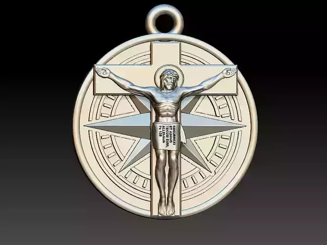 Jesus Christ Compass Pendant - Cristo Bussola 3D print model