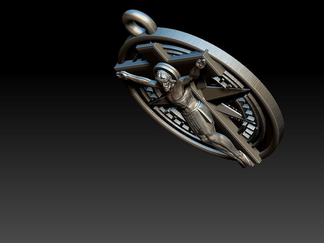 Jesus Christ Compass Pendant - Cristo Bussola 3D print model_18