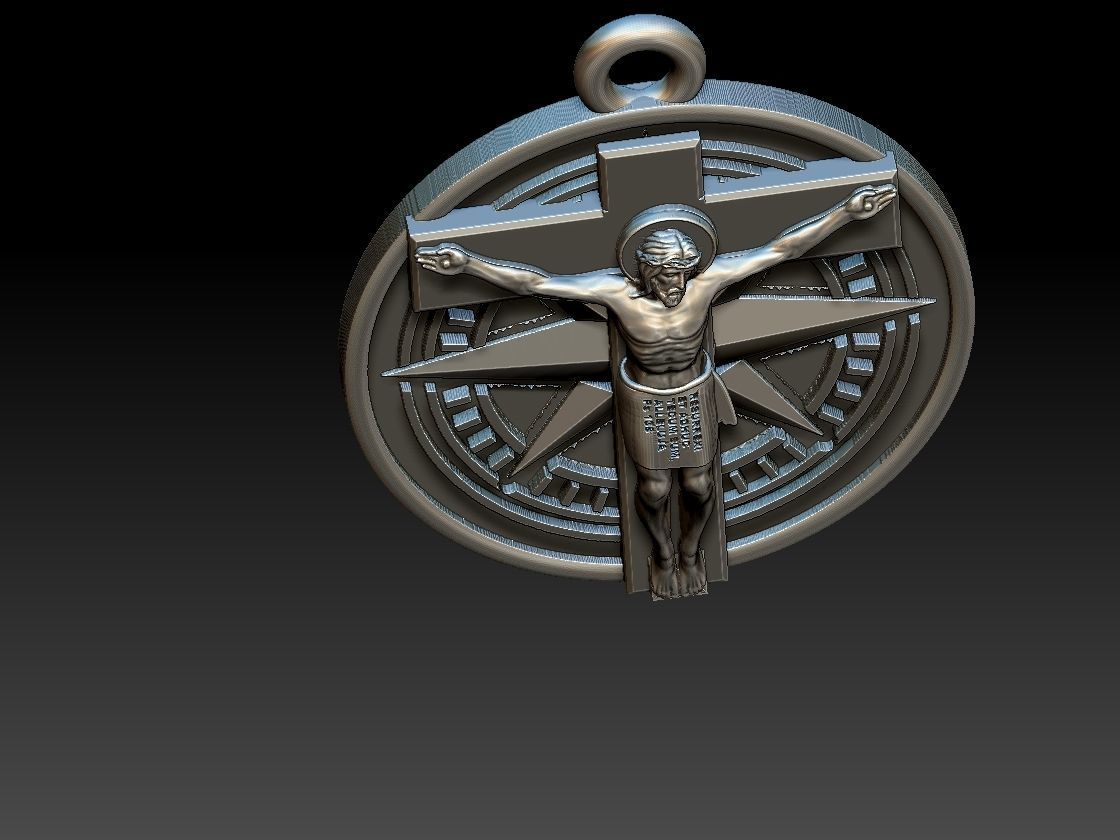 Jesus Christ Compass Pendant - Cristo Bussola 3D print model_17