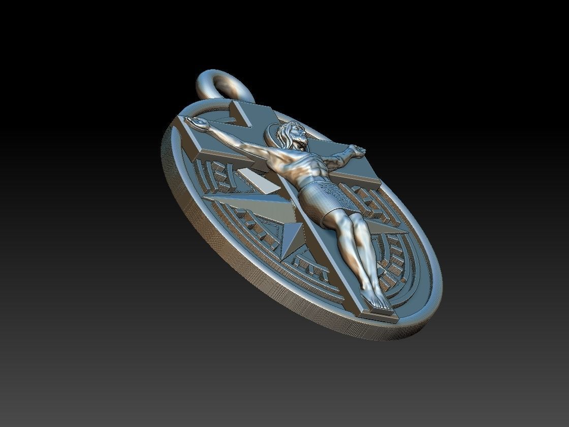 Jesus Christ Compass Pendant - Cristo Bussola 3D print model_15