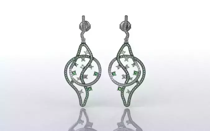 Lines Movement Earring - 3D Jewelry - BR-466 3D print model