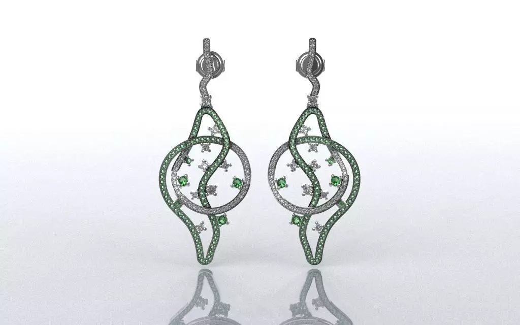 Lines Movement Earring - 3D Jewelry - BR-466 3D print model_0