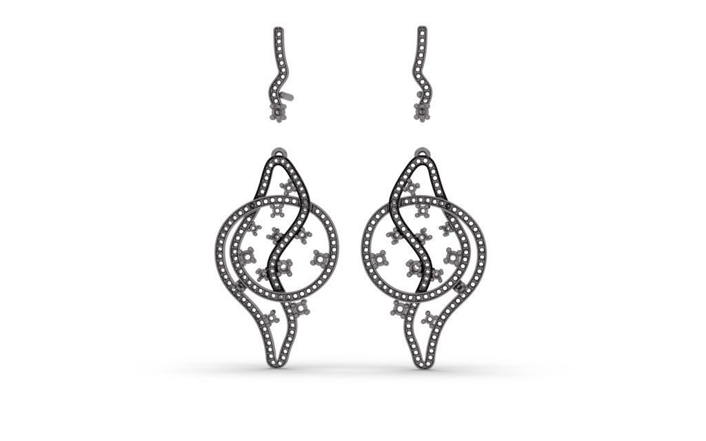 Lines Movement Earring - 3D Jewelry - BR-466 3D print model_13