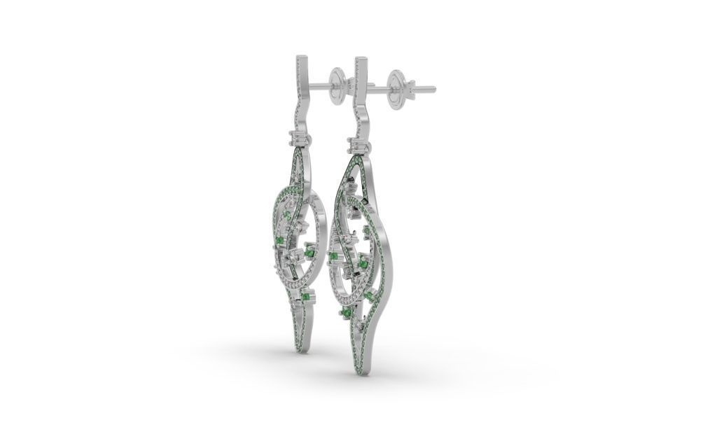 Lines Movement Earring - 3D Jewelry - BR-466 3D print model_4