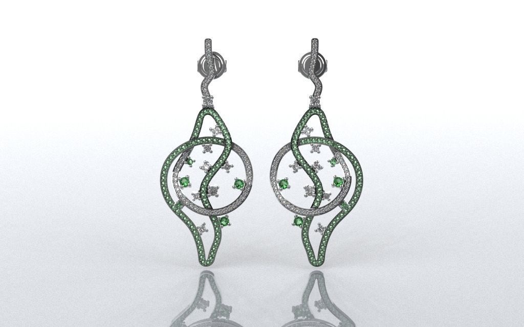 Lines Movement Earring - 3D Jewelry - BR-466 3D print model_12