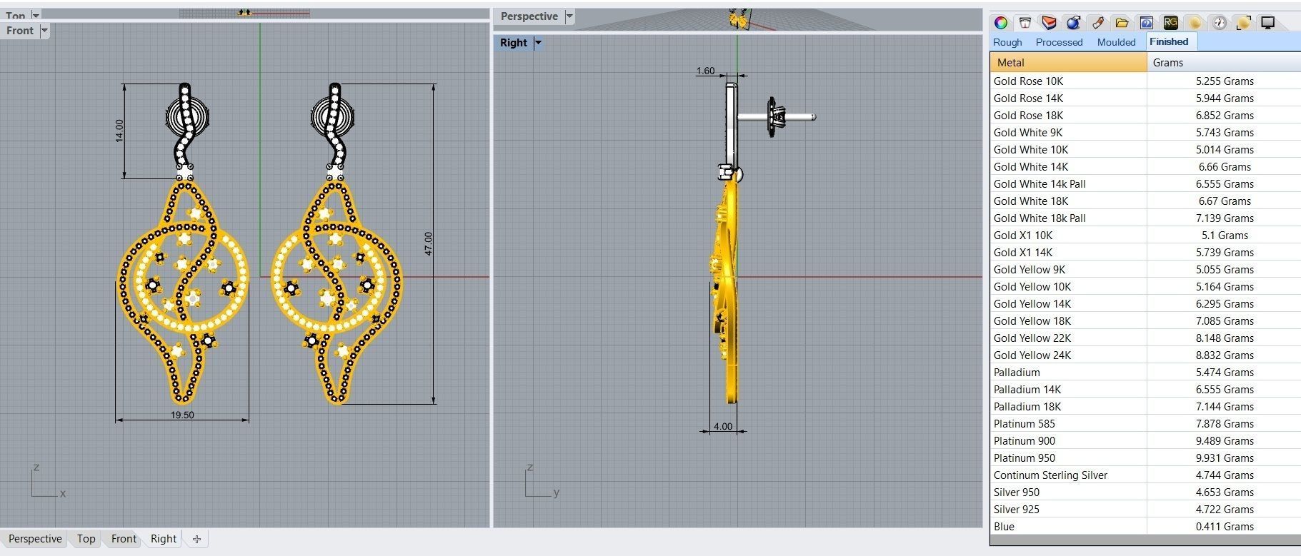 Lines Movement Earring - 3D Jewelry - BR-466 3D print model_1