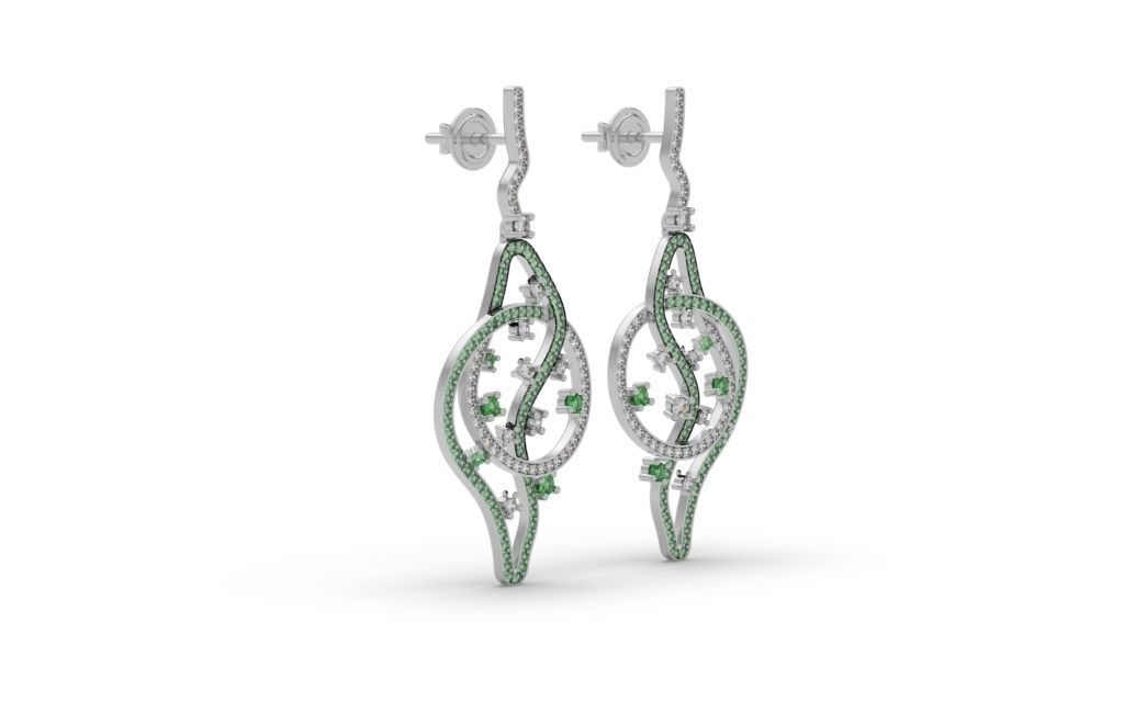 Lines Movement Earring - 3D Jewelry - BR-466 3D print model_3