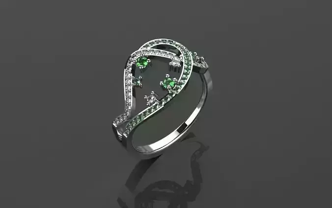 Lines Movement Ring - 3D Jewelry - AN-467 3D print model