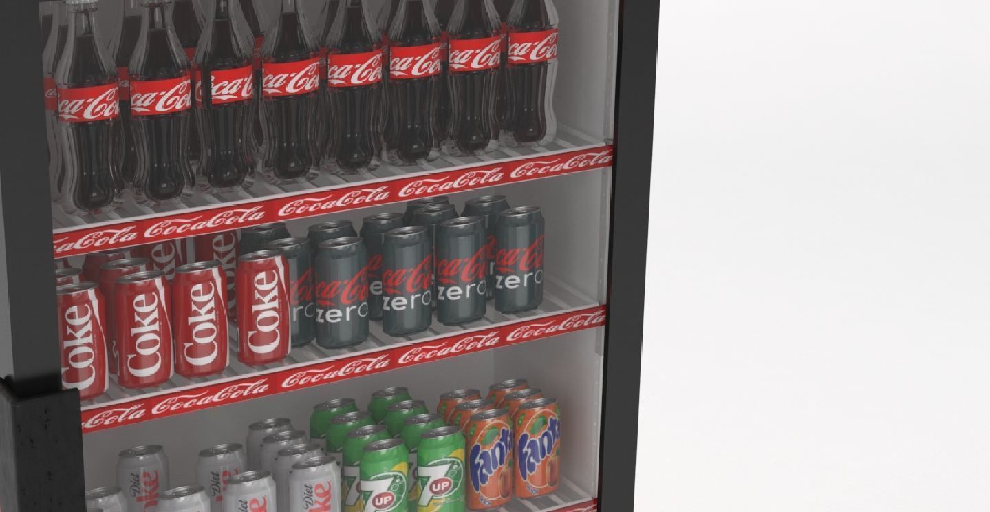 duel coca cola fridge 3D model_2