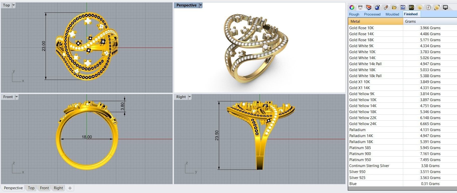 Set Lines Movement - Jewelry 3D - 4 Models 3D Model Collection_21