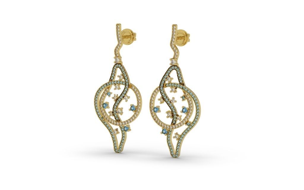 Set Lines Movement - Jewelry 3D - 4 Models 3D Model Collection_38