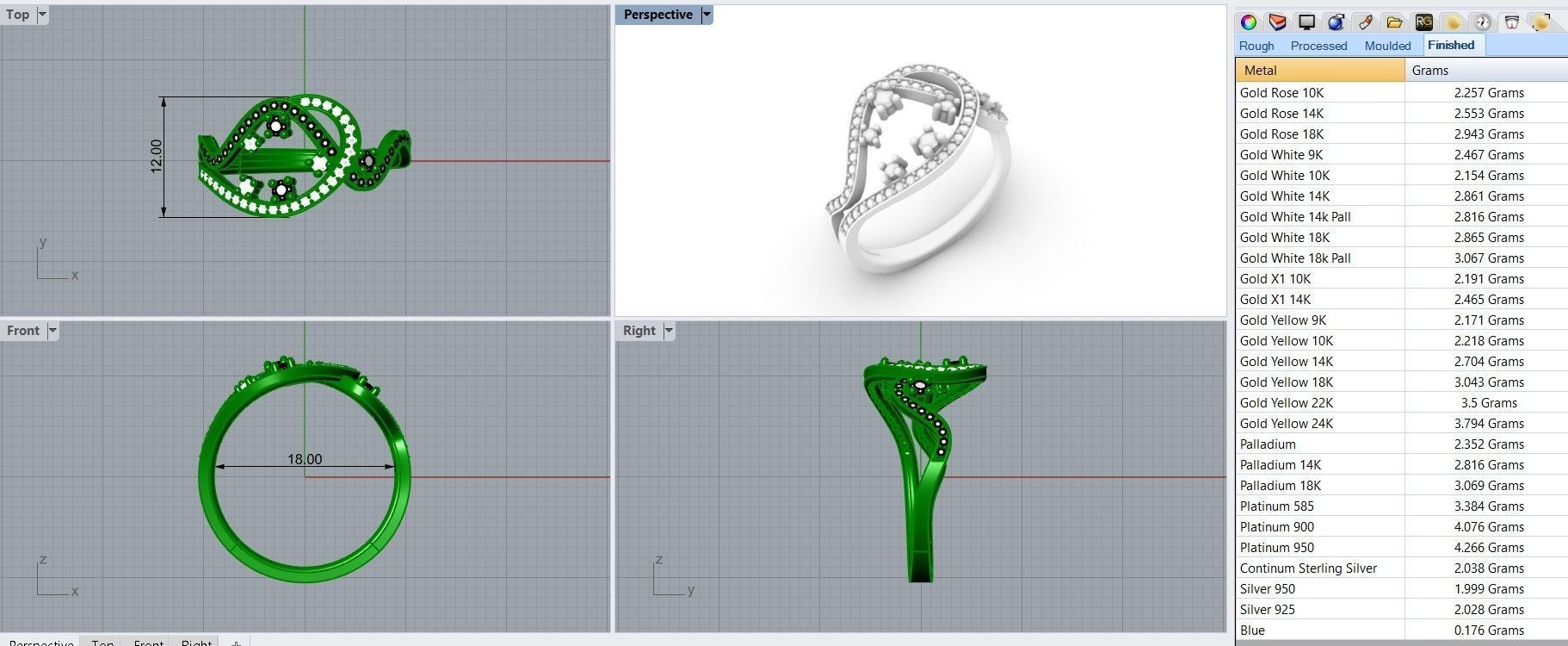Set Lines Movement - Jewelry 3D - 4 Models 3D Model Collection_46