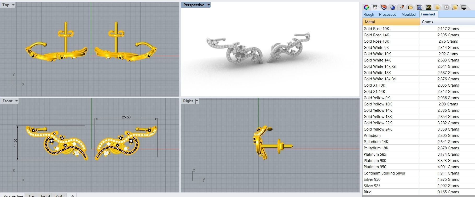 Set Lines Movement - Jewelry 3D - 4 Models 3D Model Collection_14
