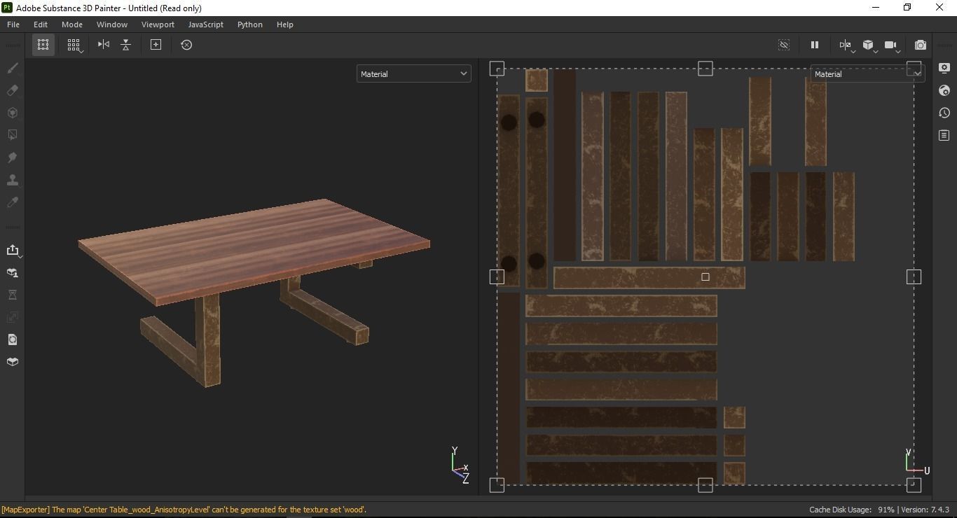 Center Table low poly Low-poly 3D model_9