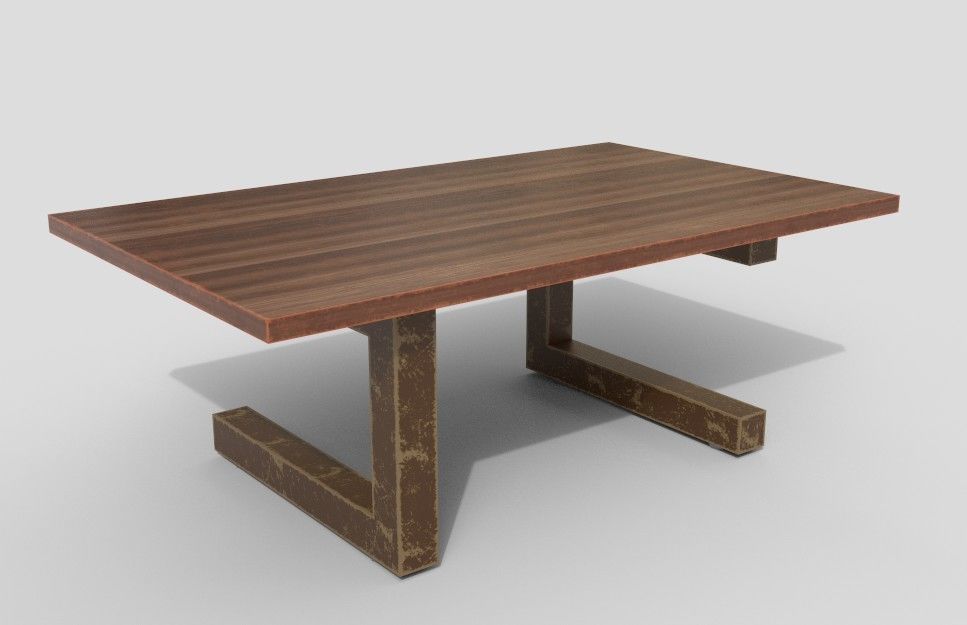 Center Table low poly Low-poly 3D model_2