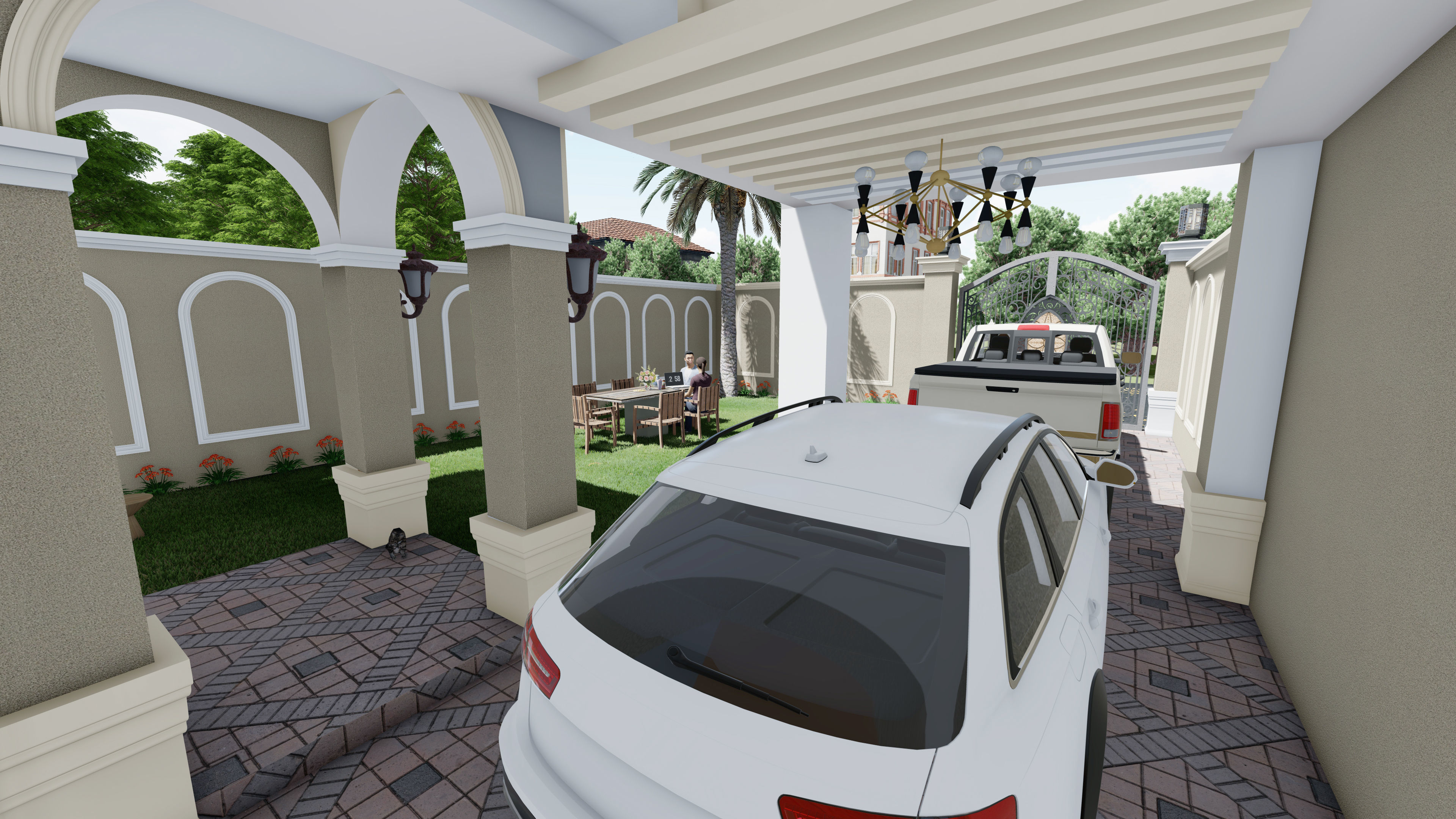 Beautiful Farm House Design In 35 x 70 Dimension Size  Low-poly 3D model_8