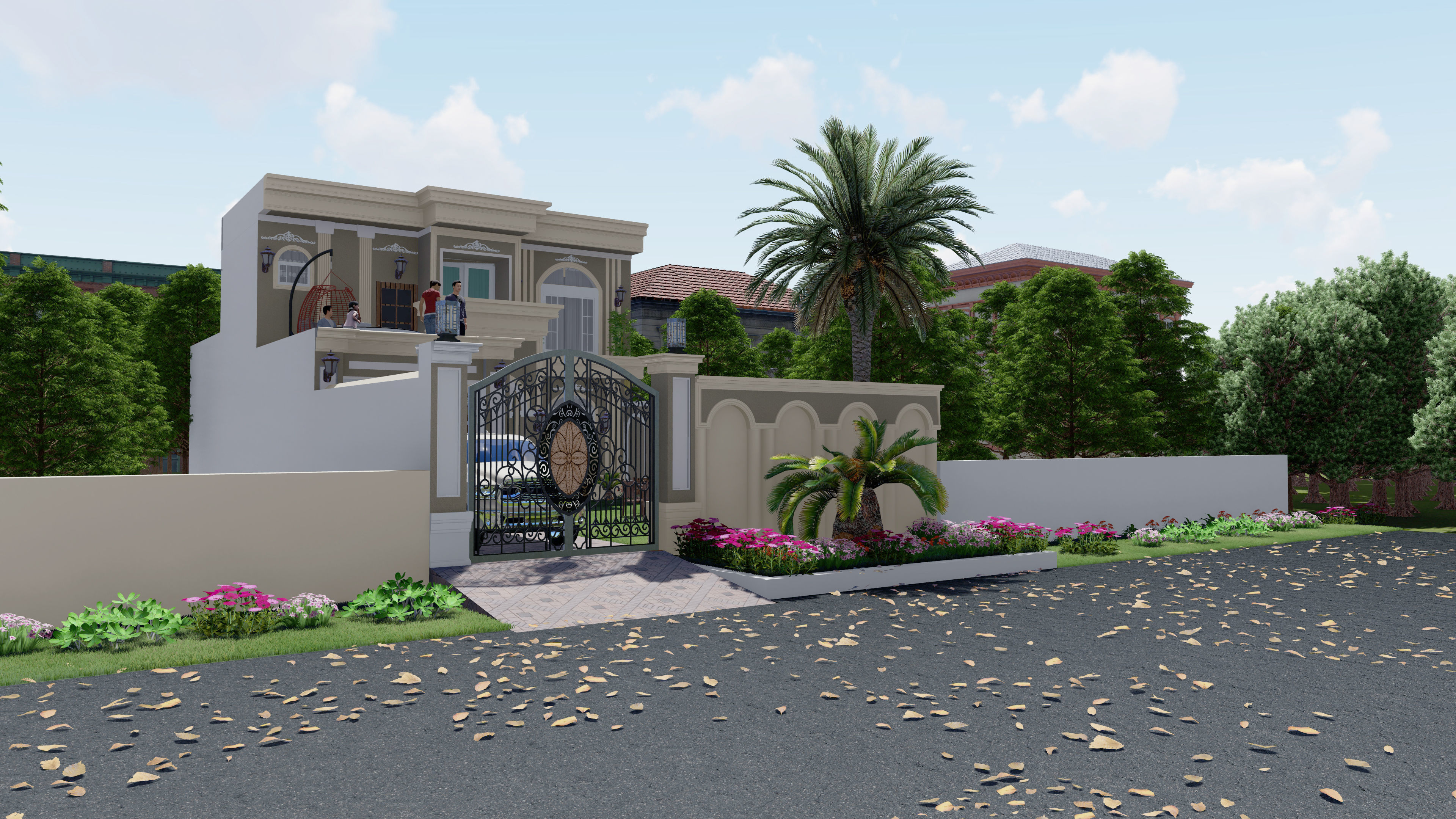Beautiful Farm House Design In 35 x 70 Dimension Size  Low-poly 3D model_9