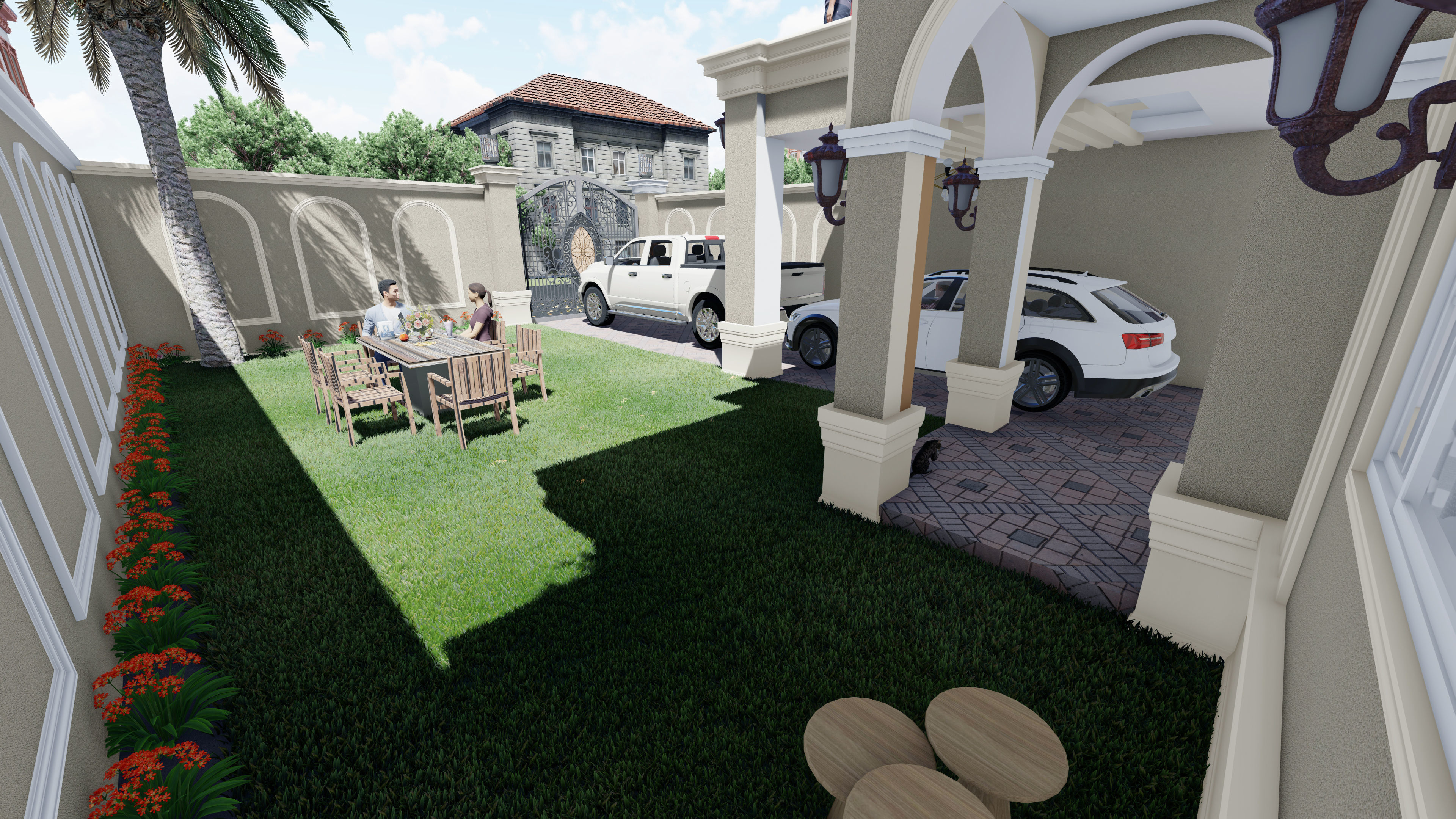 Beautiful Farm House Design In 35 x 70 Dimension Size  Low-poly 3D model_7