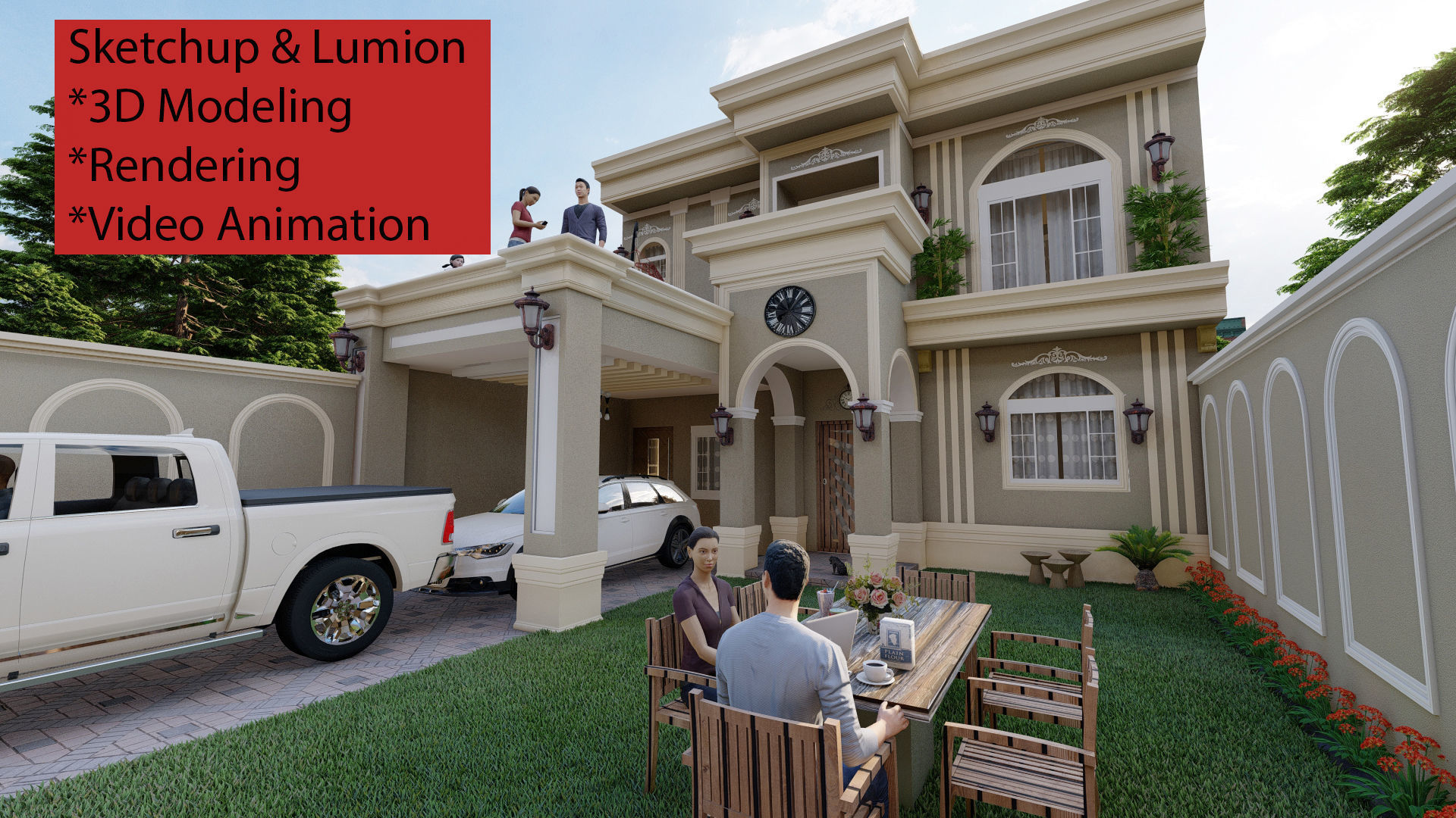 Beautiful Farm House Design In 35 x 70 Dimension Size  Low-poly 3D model_12