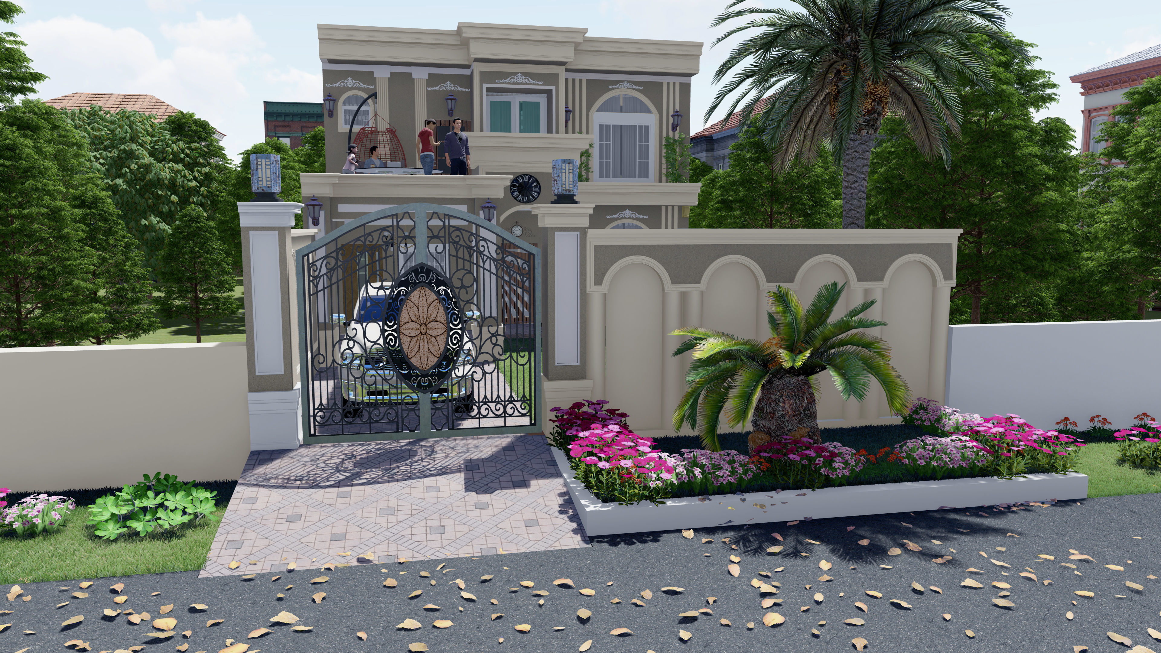 Beautiful Farm House Design In 35 x 70 Dimension Size  Low-poly 3D model_3
