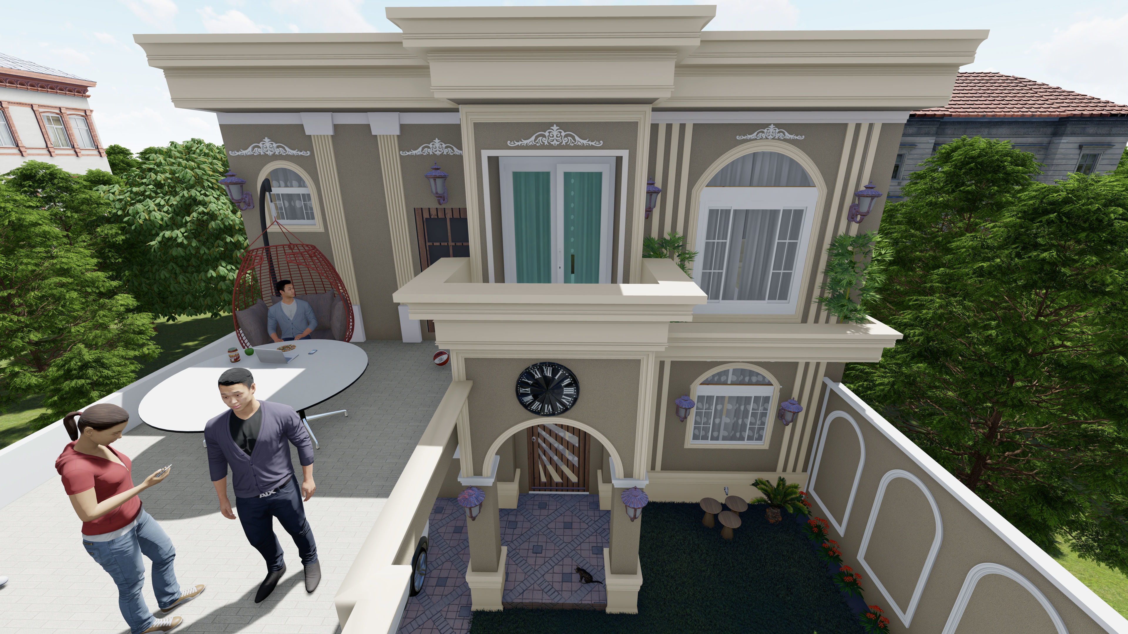 Beautiful Farm House Design In 35 x 70 Dimension Size  Low-poly 3D model_5