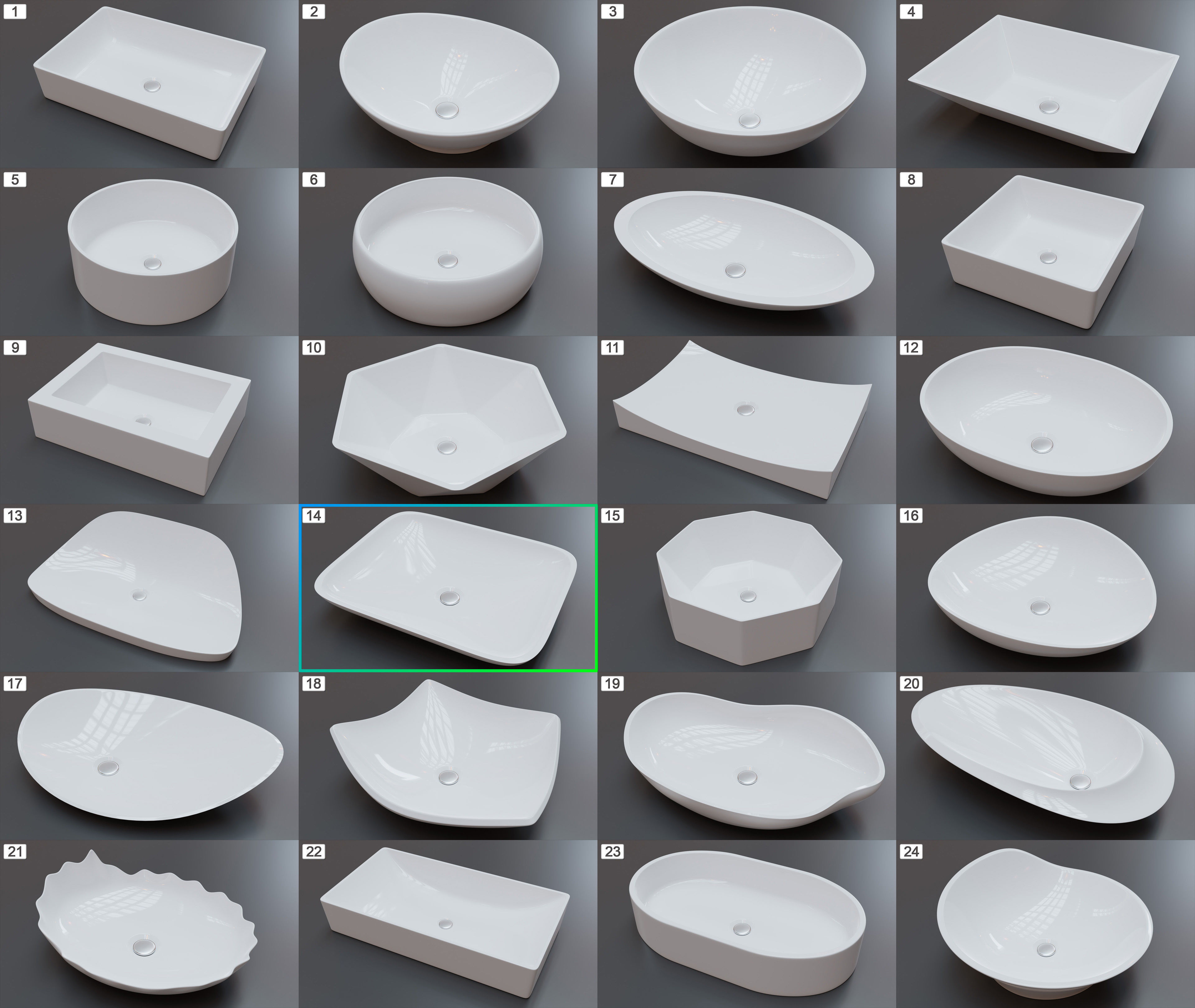 Vessel Sink Number 14 Low-poly 3D model_1