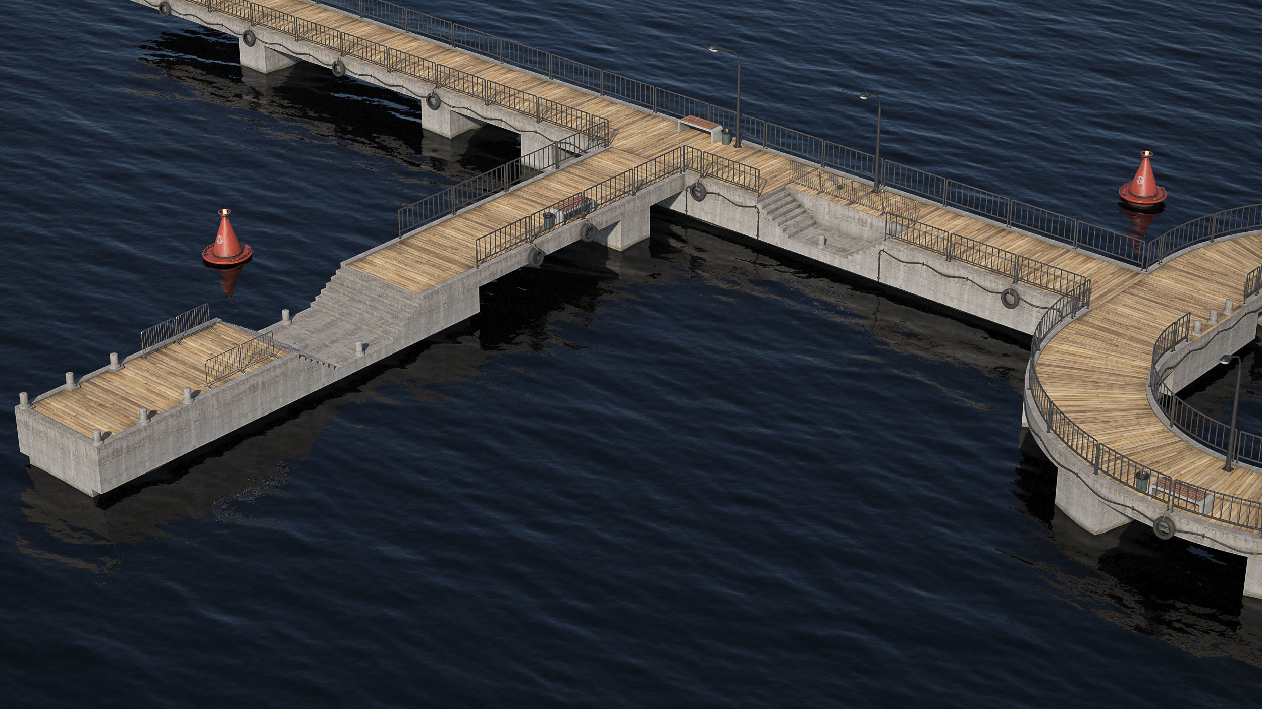 Marina for boats  2022 3D model_3