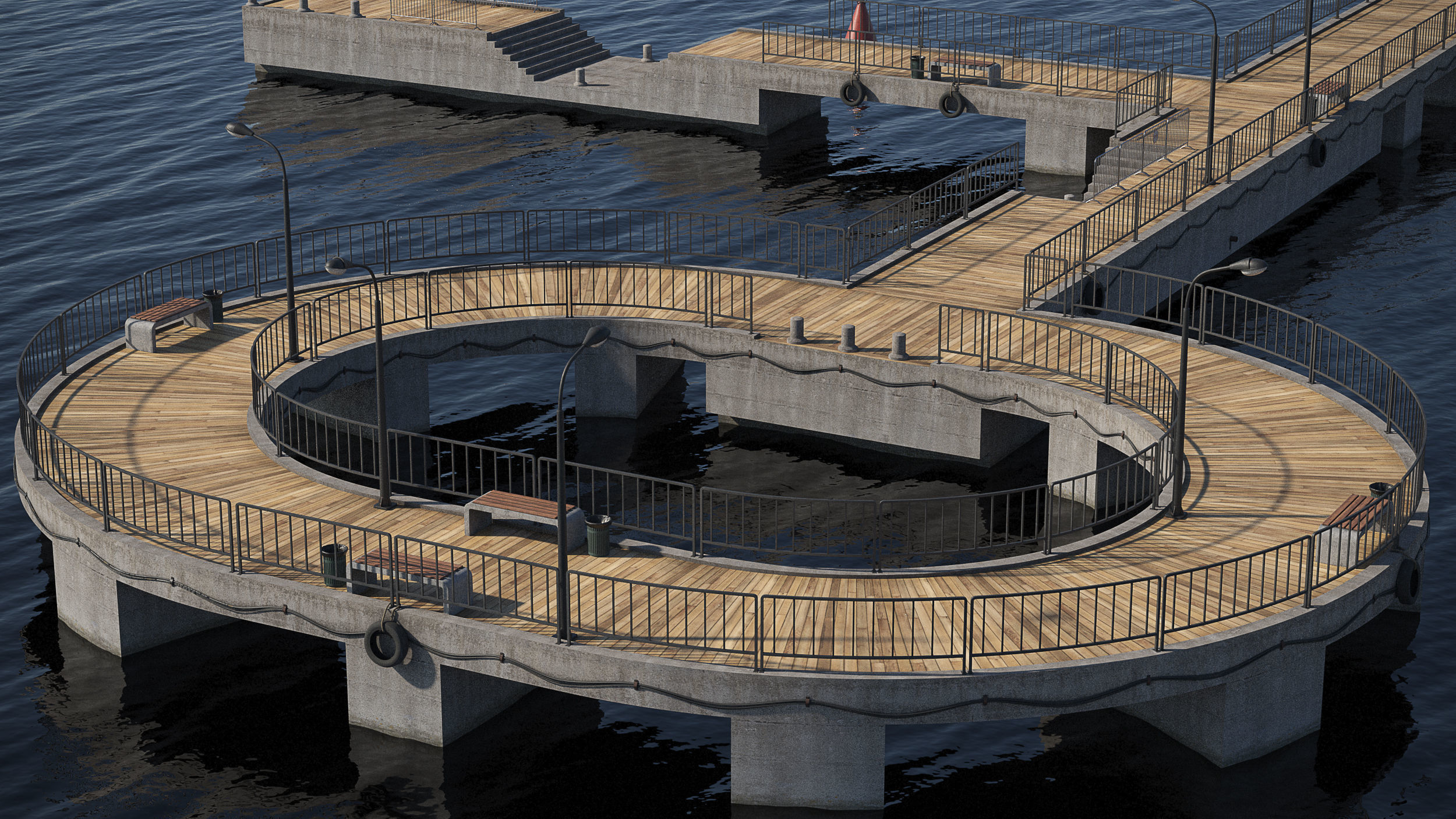 Marina for boats  2022 3D model_7