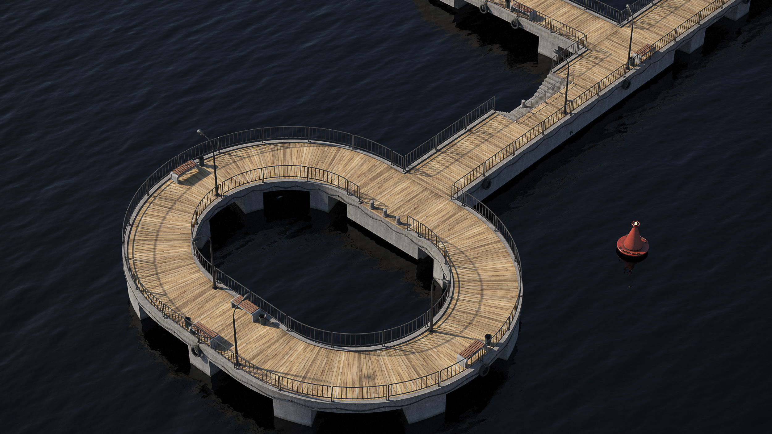 Marina for boats  2022 3D model_2
