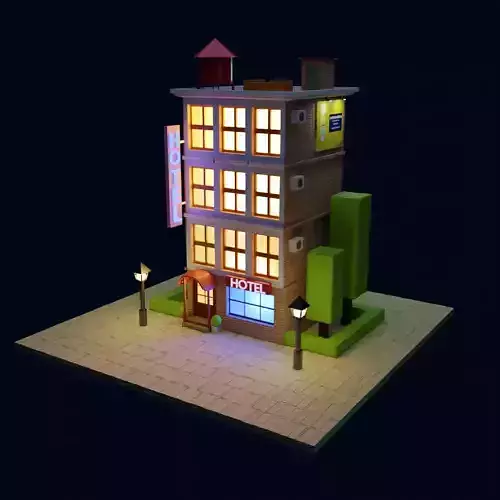 Low poly house building