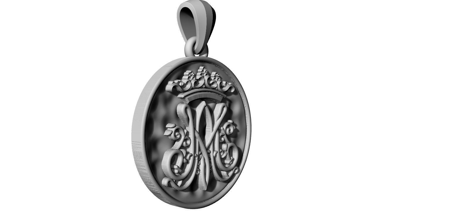 Marian Symbol - Mary Monogram - Marianos 3D print model_3
