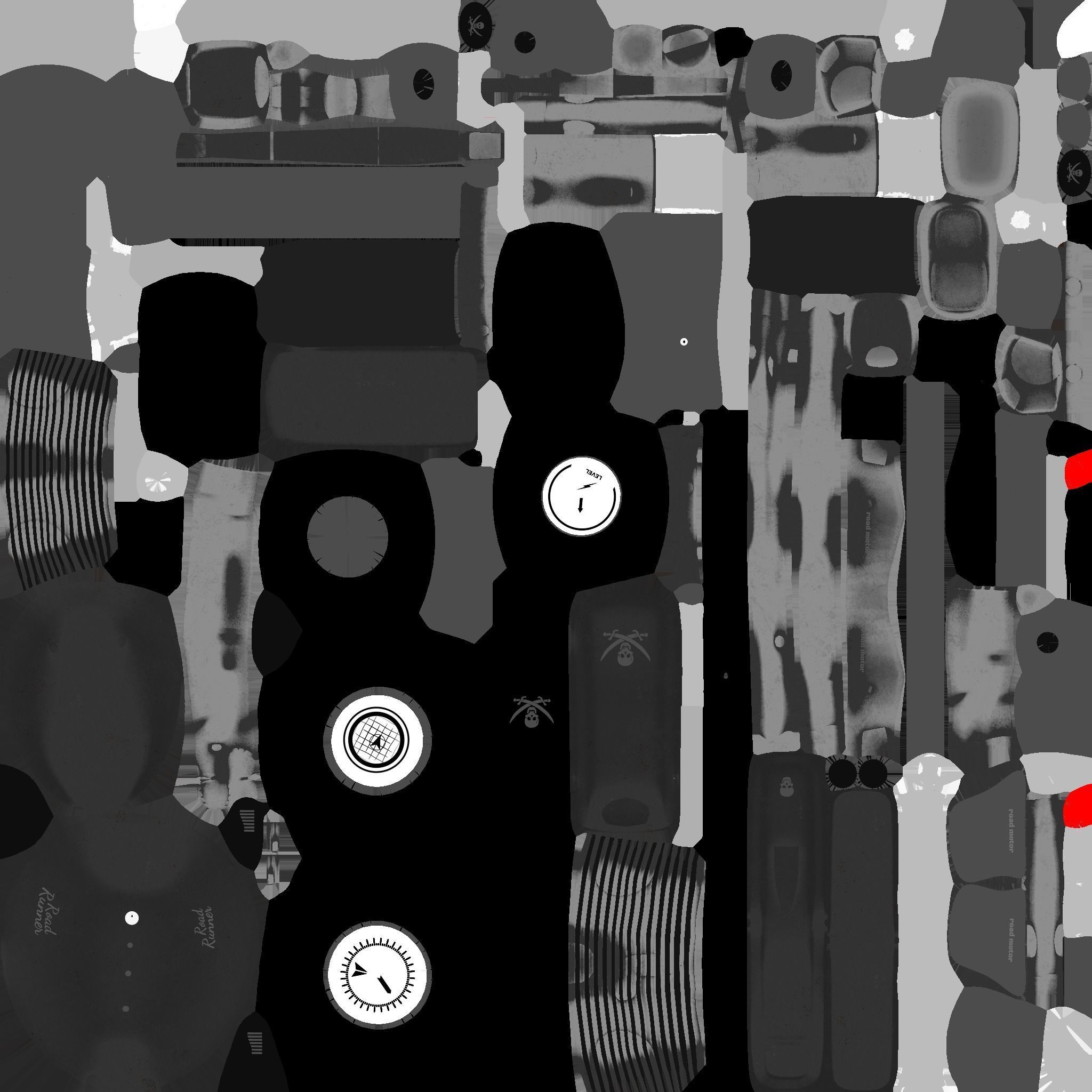 Motorcycle Cartoon A13 Full Black - Custom Vehicle Design Low-poly 3D model_22