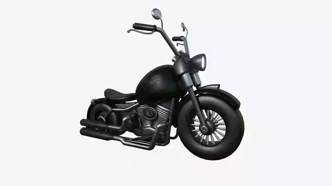 Motorcycle Cartoon A13 Full Black - Custom Vehicle Design