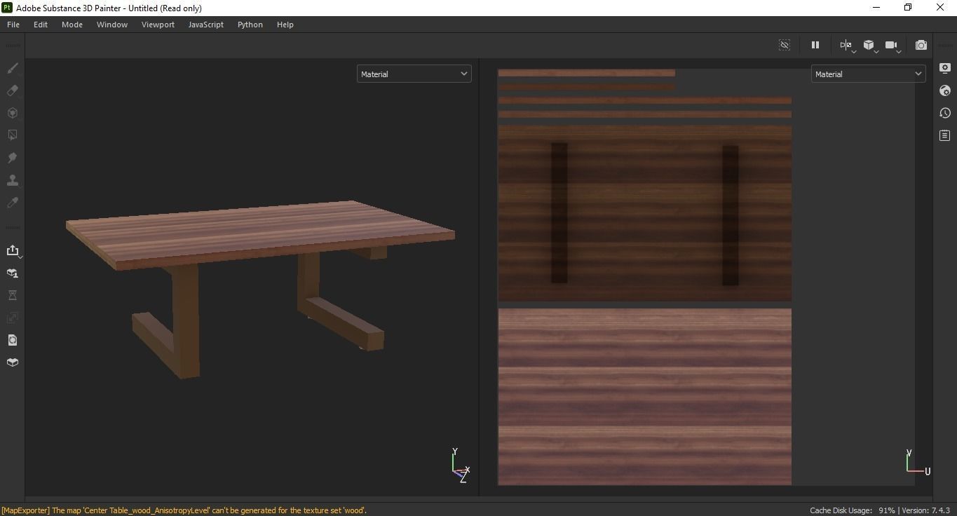 Center Table Low-poly 3D model_8