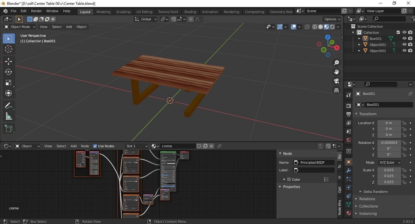 Center Table Low-poly 3D model_9