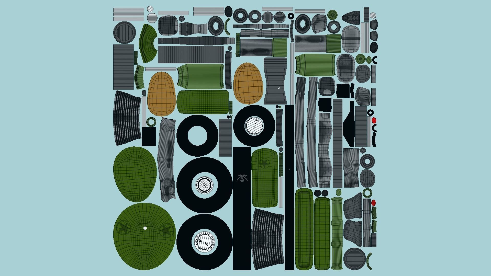 Motorcycle Cartoon A15 Green - Custom Vehicle Design Low-poly 3D model_5