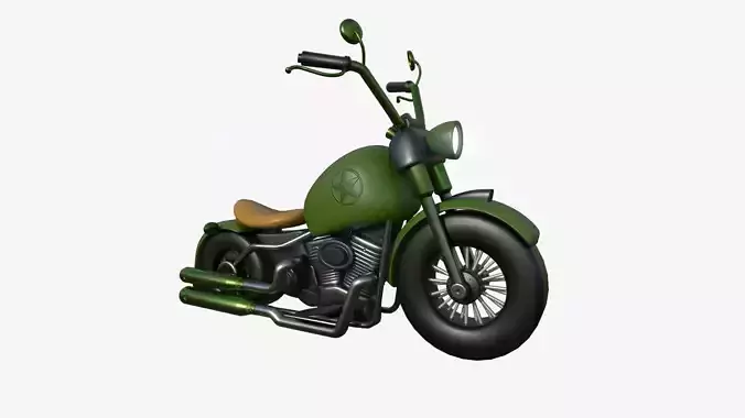 Motorcycle Cartoon A15 Green - Custom Vehicle Design