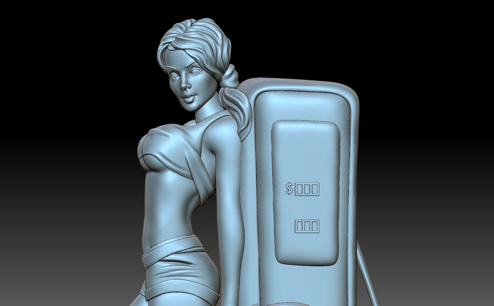 The girl at the gas station 3D print model_10