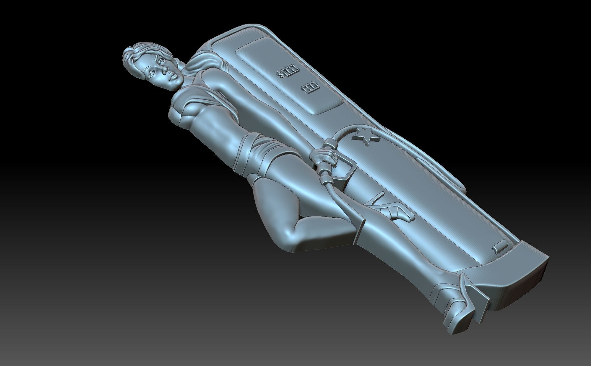 The girl at the gas station 3D print model_8
