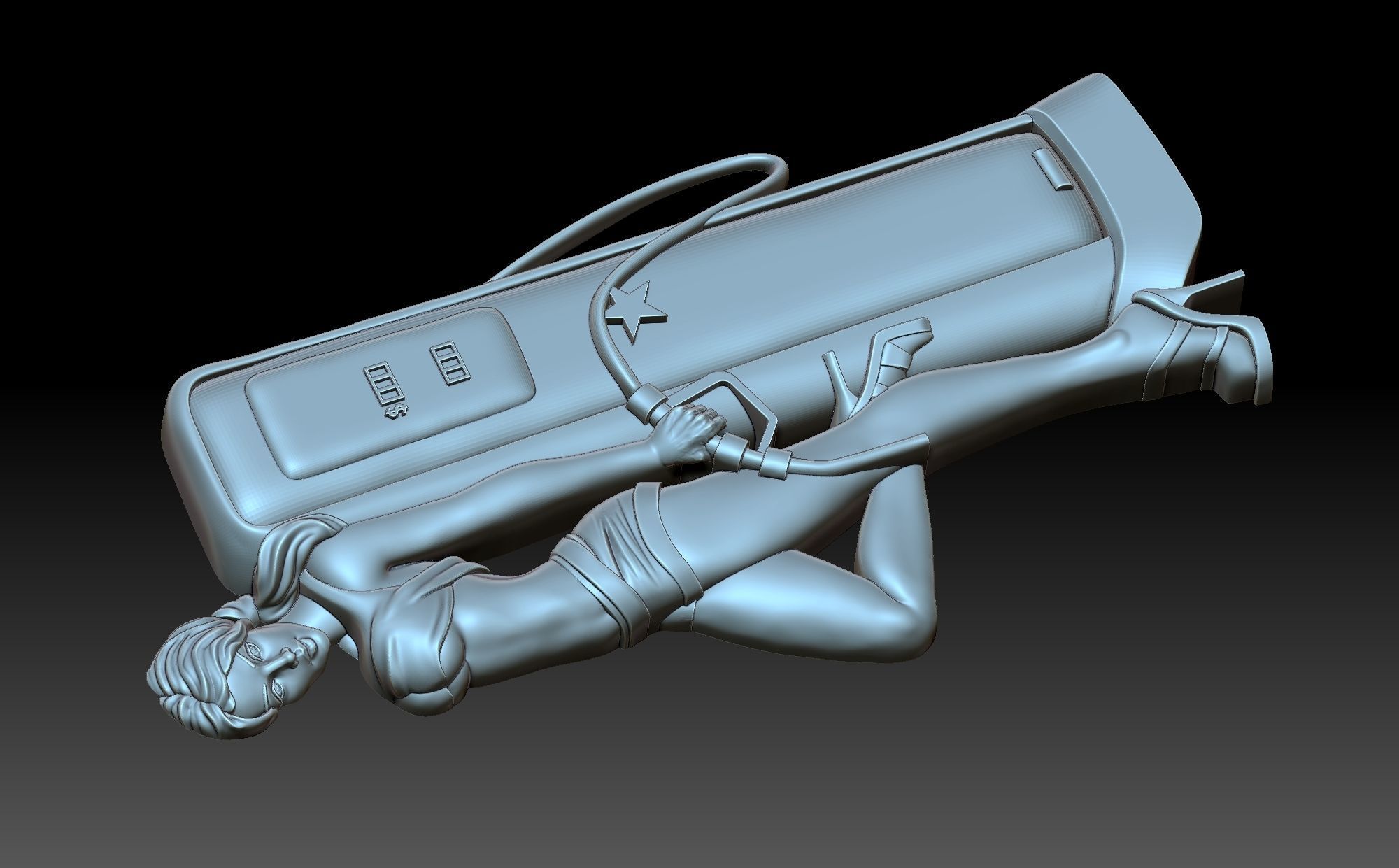 The girl at the gas station 3D print model_9