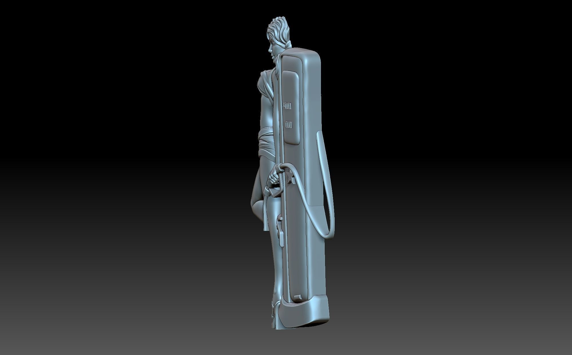 The girl at the gas station 3D print model_4