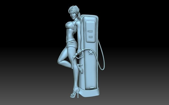 The girl at the gas station 3D print model