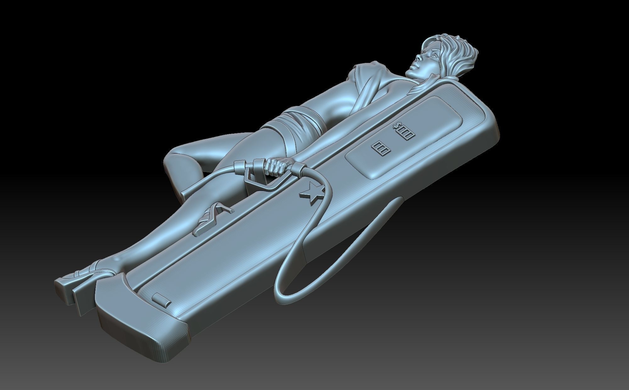 The girl at the gas station 3D print model_7