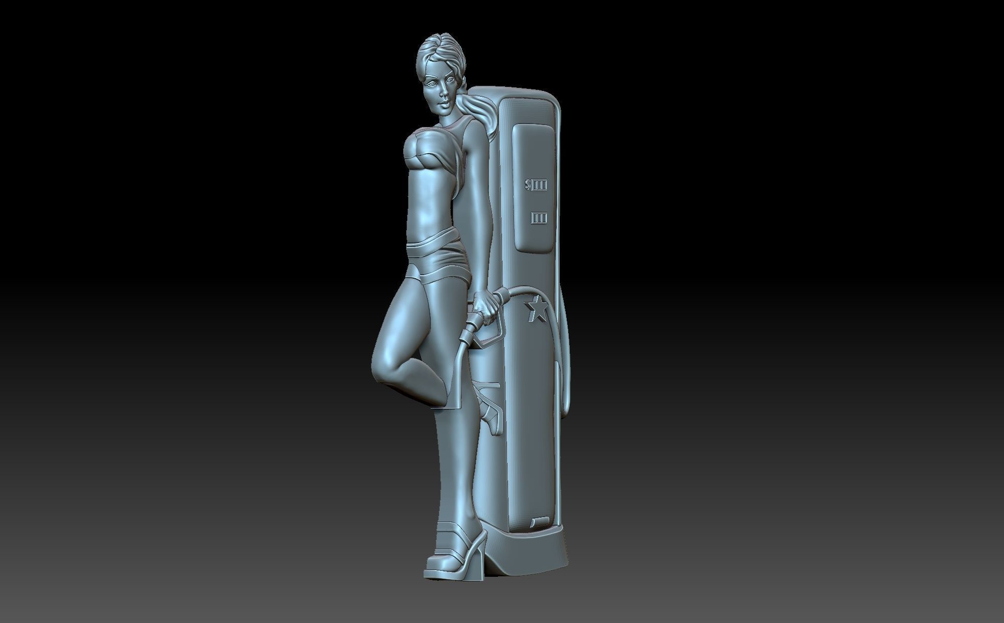 The girl at the gas station 3D print model_1