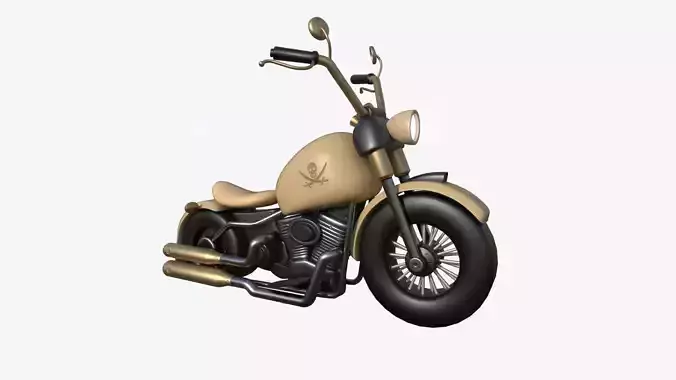 Motorcycle Cartoon A18 Desert - Custom Vehicle Design Low-poly 3D model Motorcycle Cartoon A18 Desert - Custom Vehicle Design Low-poly 3D model