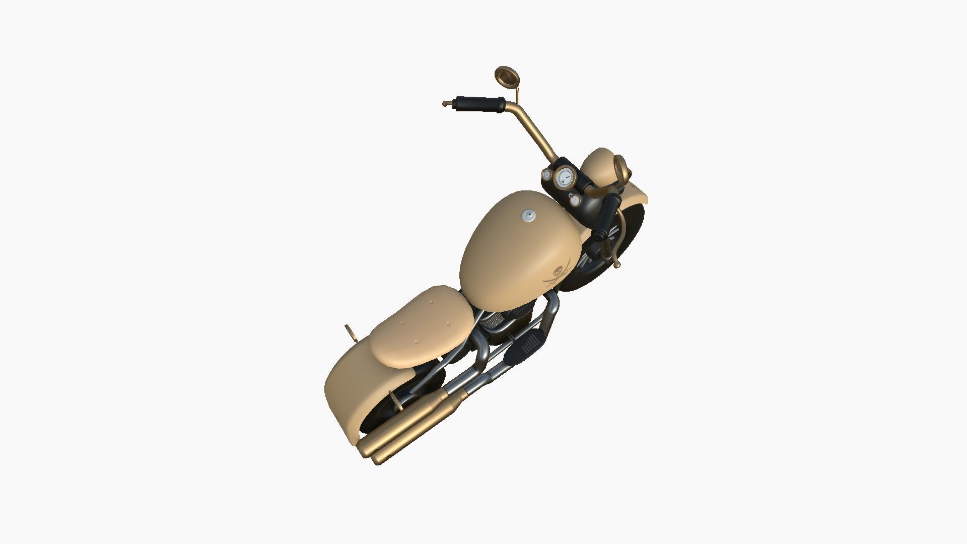 Motorcycle Cartoon A18 Desert - Custom Vehicle Design Low-poly 3D model_4