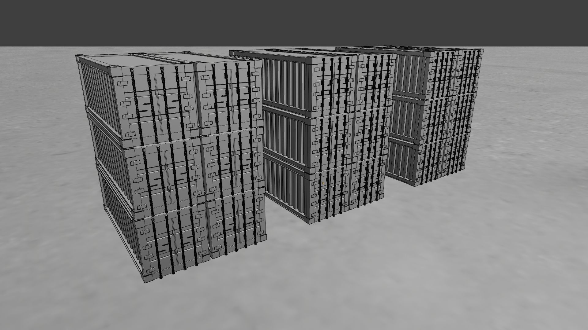 Shipping Container Low-poly 3D model_11