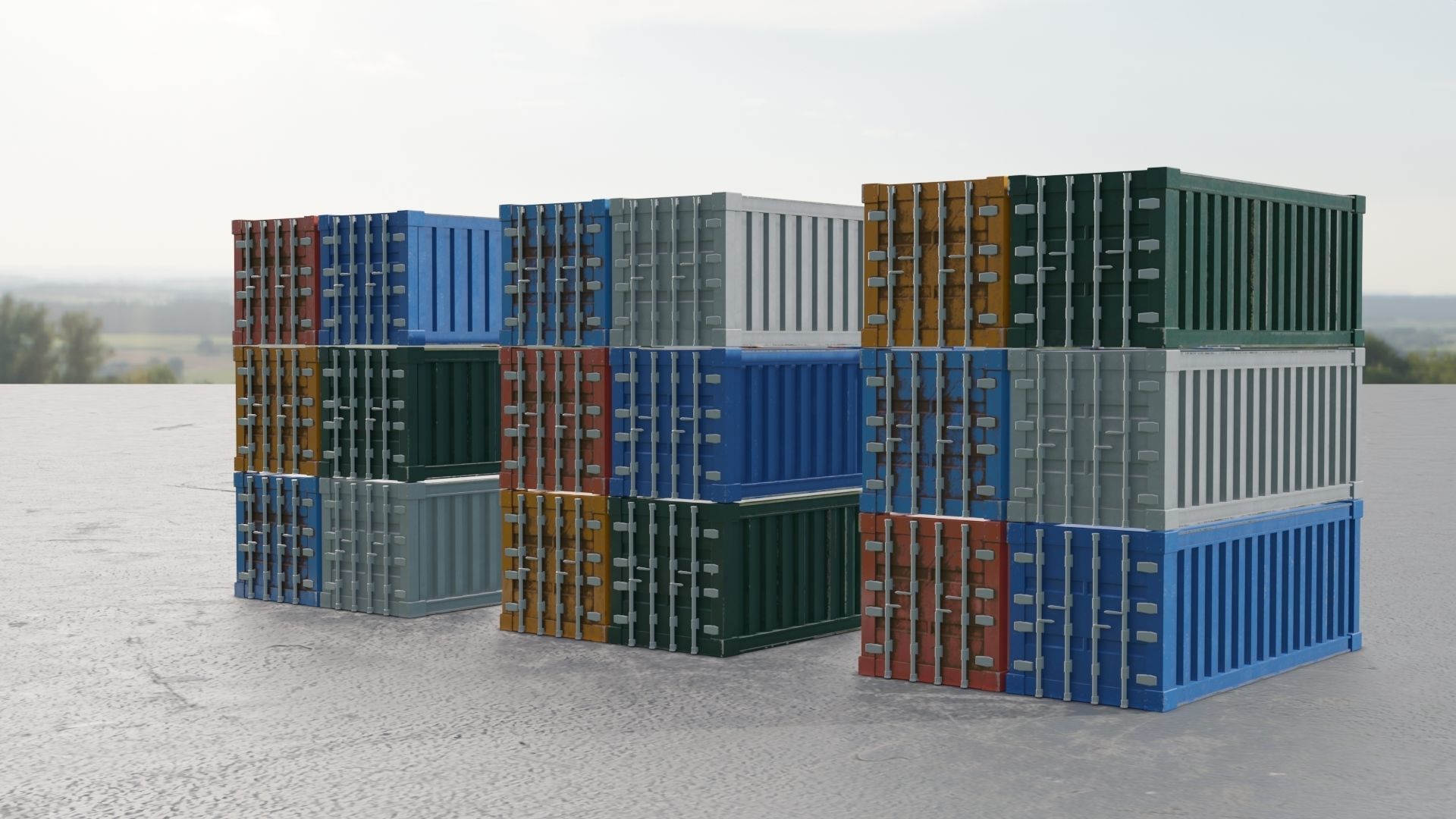 Shipping Container Low-poly 3D model_22