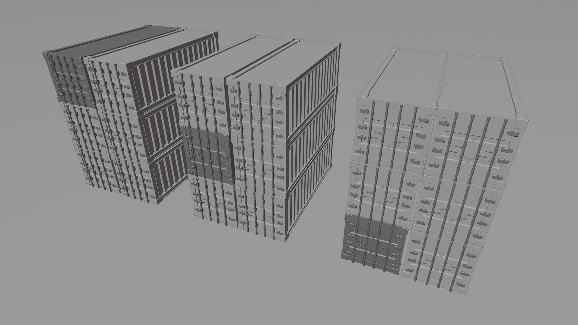 Shipping Container Low-poly 3D model_4