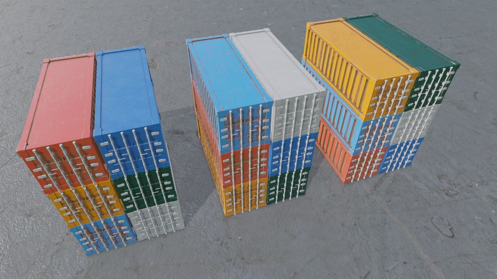 Shipping Container Low-poly 3D model_3